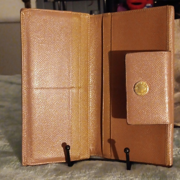 EUC BVLGARI Tan Leather Long Trifold Wallet - Picture 5 of 12